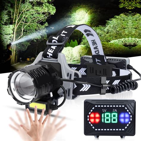 Black LED Headlamp Flashlight .